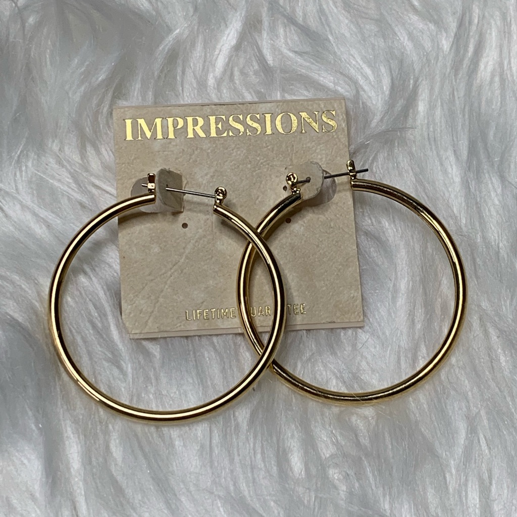 Impressions Gold Hoop Earrings (Nwt)